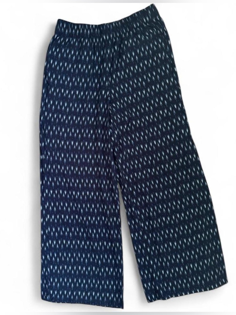 Banana Republic | Wide Leg Pants | Navy Ikat Print | Size S